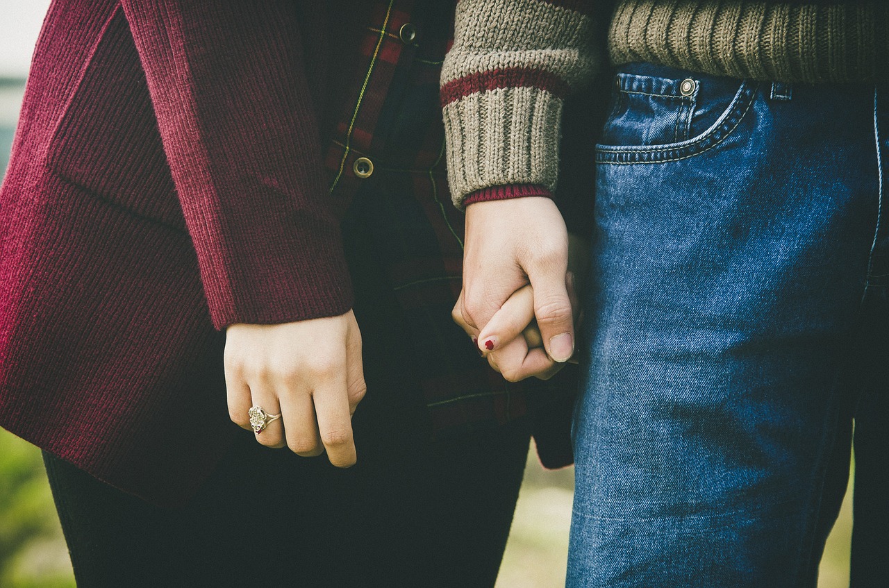 couple, holding hands, lovers